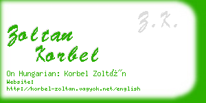 zoltan korbel business card